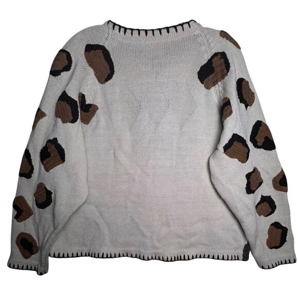 Vtg 90’s Marisa Christina Safari Animals Sweater Women XL Giraffe Zoo Elephant - Picture 8 of 16
